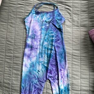 Daisy Tie Dye Spaghetti Strap Bodycon Tank One Piece Jumpsuit NWT